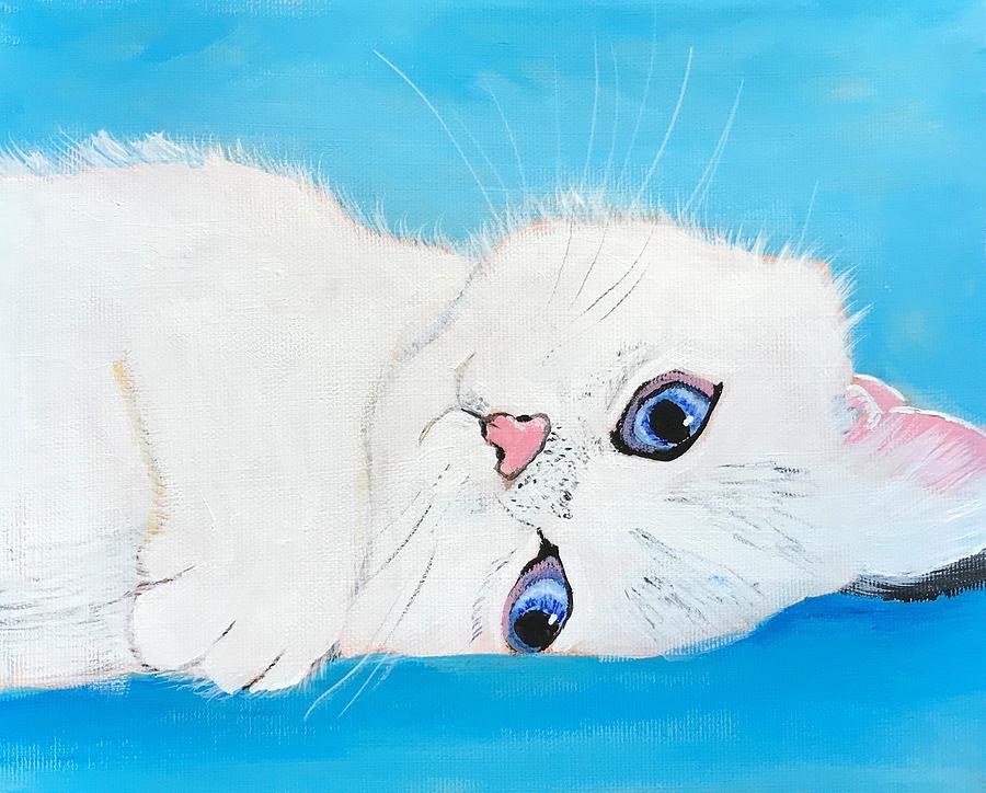 Baby Blue Eyes Painting by Kathie Camara