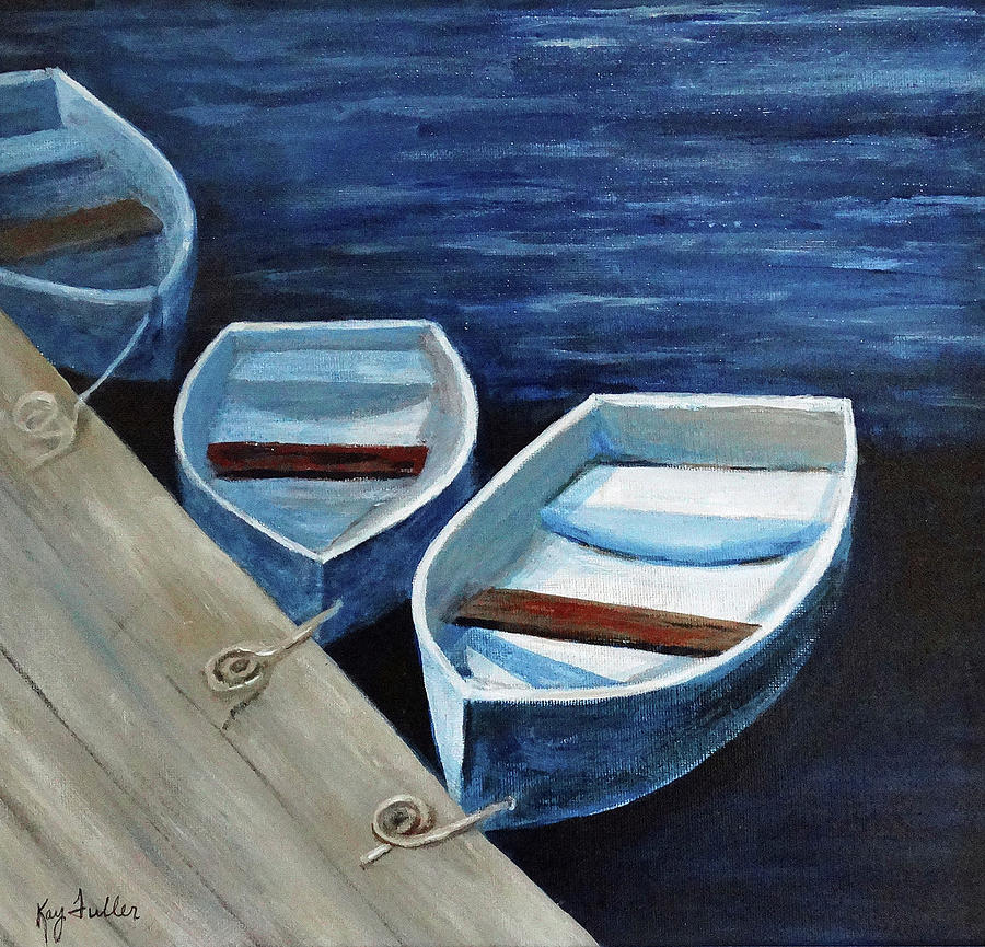 Baby Boats Painting by Kay Fuller