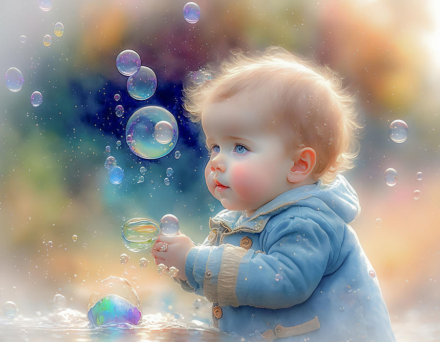 Baby Bubbles Digital Art by Debra Kewley