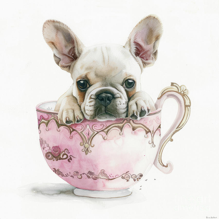 Baby Bulldog Painting by Tina LeCour