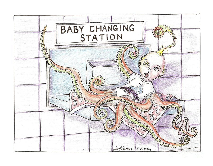 Baby Changing Station Drawing by Eric Haines