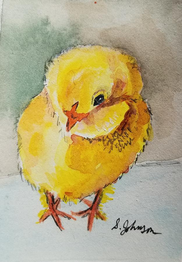 Baby Chick Painting by Suzanne Johnson - Fine Art America