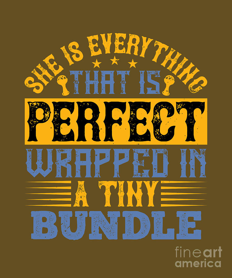 Cool Digital Art - Baby Child Gift She Is Everything That Is Perfect Wrapped In A Tiny Bundle by Jeff Creation