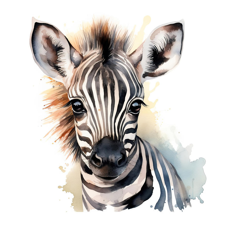Baby Darked Zebra Ceramic Art by Athena Mckinzie