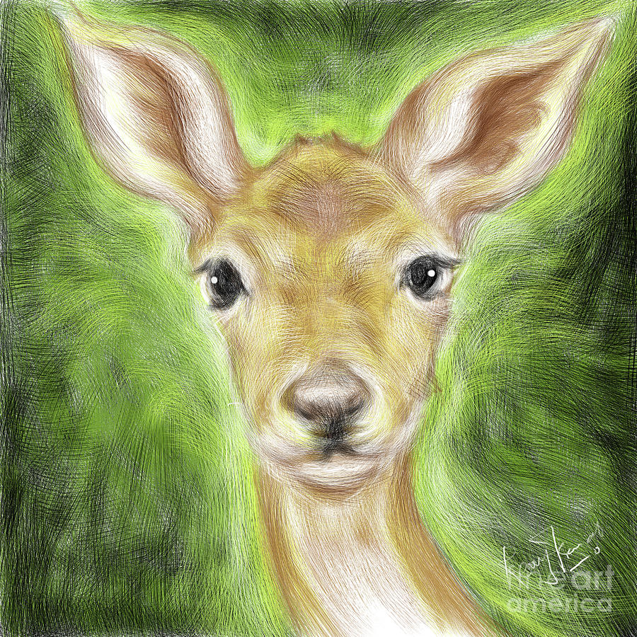 Baby Deer Face Painting by Remy Francis