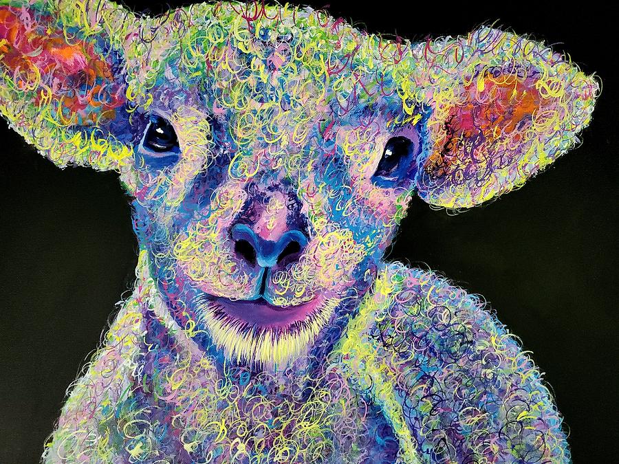 Baby Doll Sheep Painting by Joyce Auteri