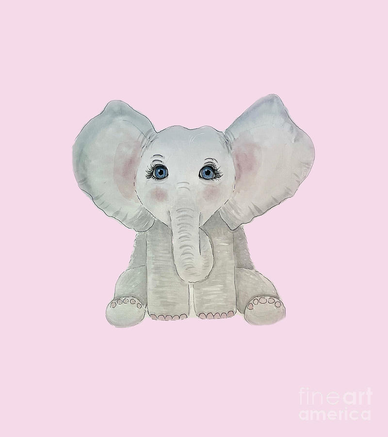 Elephant Painting - Baby Elephant Print by Deborah Brookshier
