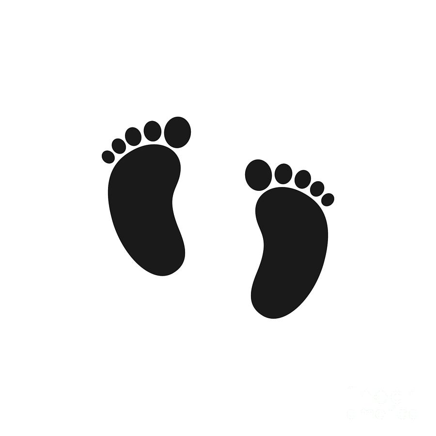 Baby Feet Footprint Vector Icon Digital Art by THP Creative - Pixels