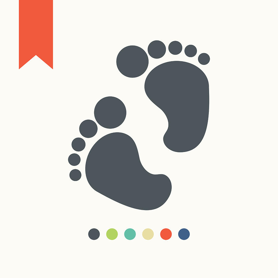 Baby feet icon Drawing by Fairywong
