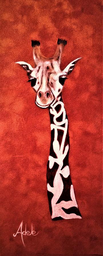 Baby Giraffe Painting by Adele Moscaritolo