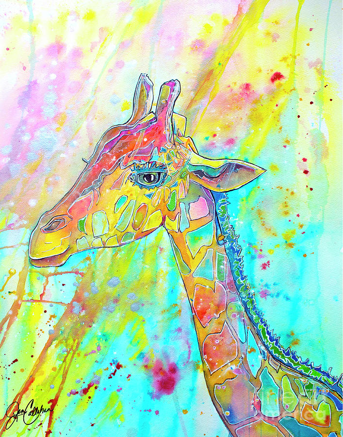 Baby Giraffe by Jen Callahan Painting by Jen Callahan - Fine Art America