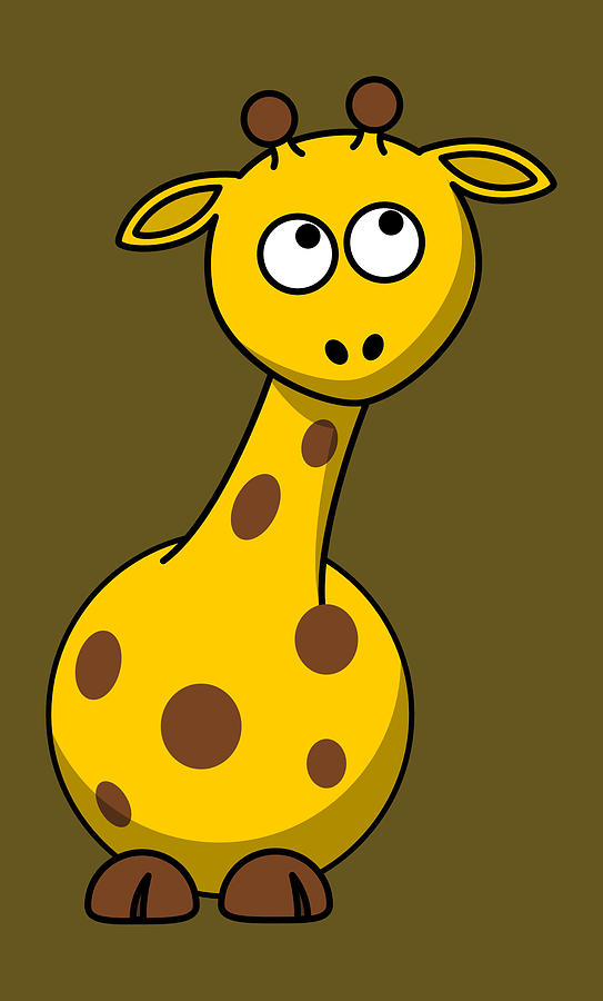 Baby Giraffe Cute Cartoon Funny Happy Digital Art by Jeff Brassard - Pixels