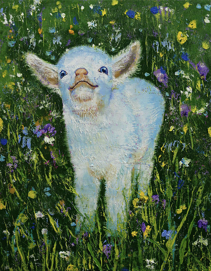 Baby Goat Painting by Michael Creese