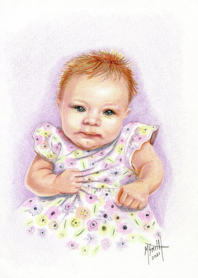 Baby Greta Drawing by Marilyn Smith