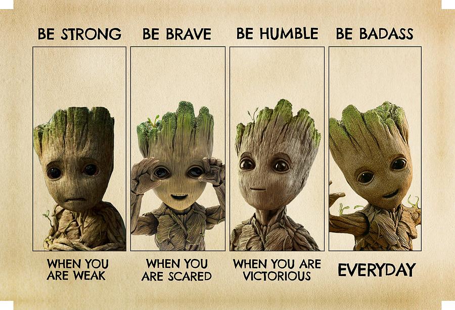 I am Groot Cushion Poster Print Inspirational Quote Art Gaurdians of the Galaxy 