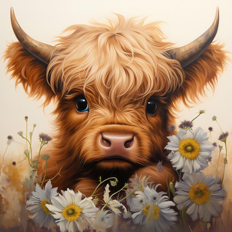 Baby Highlander Calf Digital Art by Athena Mckinzie