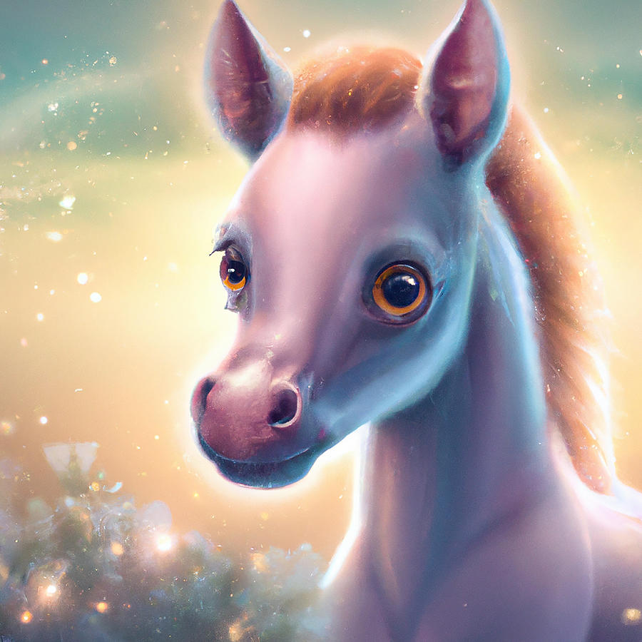Baby Horse Digital Art by Rhonda Barrett