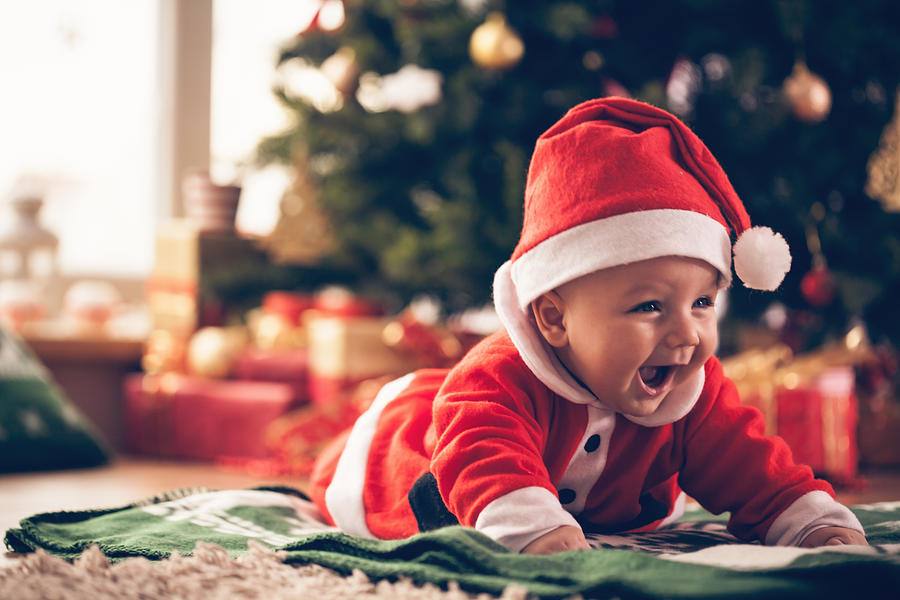 Baby in Christmas costume Photograph by Fotostorm
