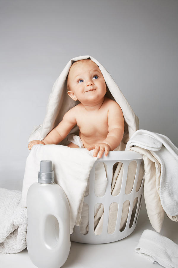 Baby in Laundry Photograph by RoyalFive