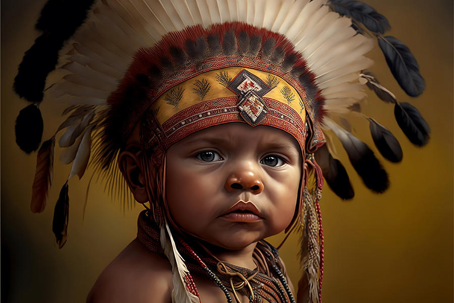 Baby Indian Chief Digital Art by Steve McKinzie - Fine Art America