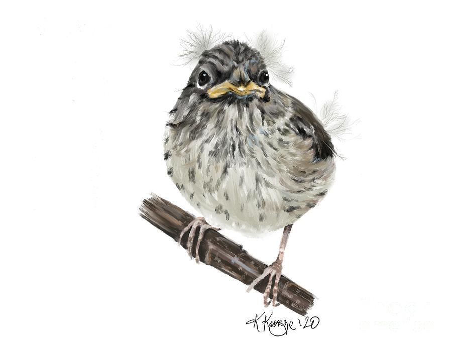 Baby junco Digital Art by Kim Kunze - Fine Art America