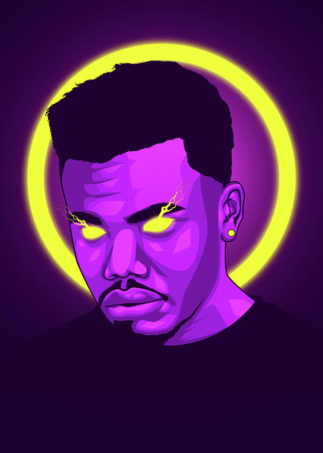 Baby Keem Neon Rapper Digital Art by Ren Di | Fine Art America