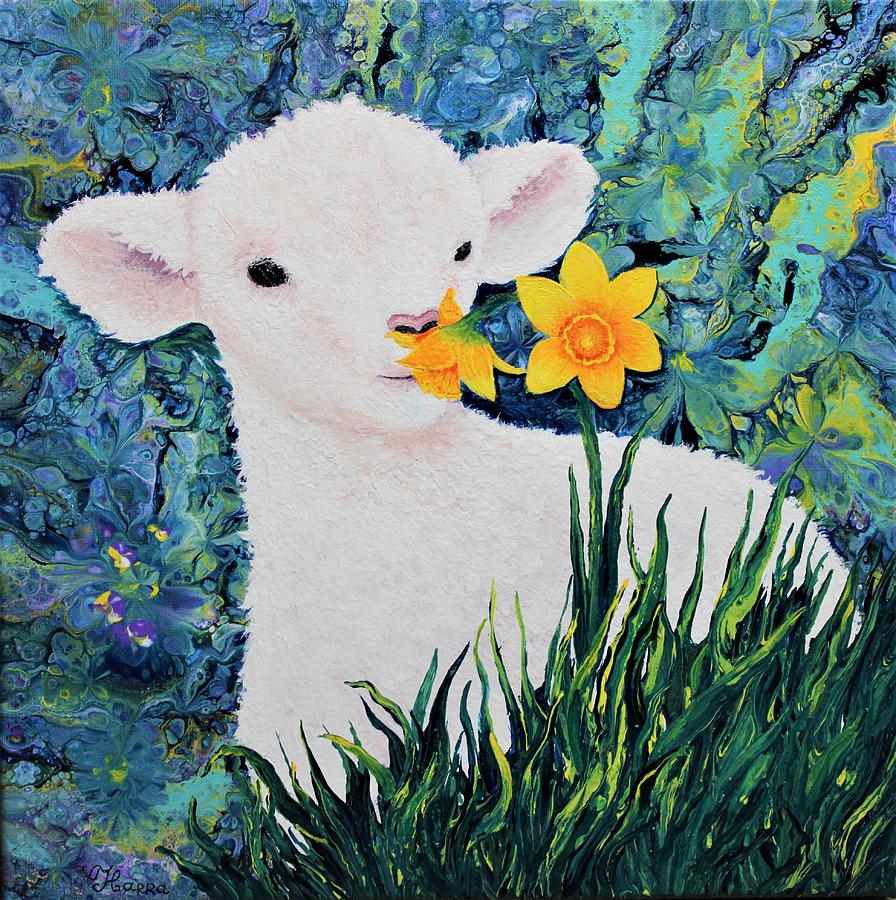 Baby Lamb Painting by Tanya Harr