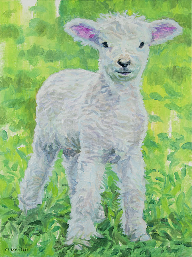 Baby Lamb Painting by Tommy Midyette