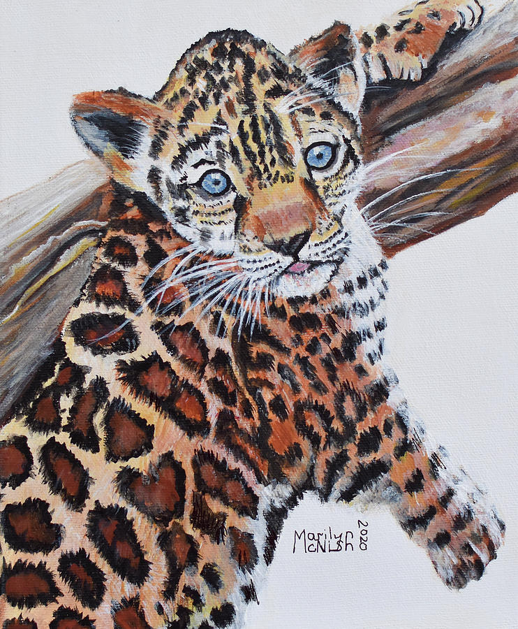 Baby Leopard Painting by Marilyn McNish