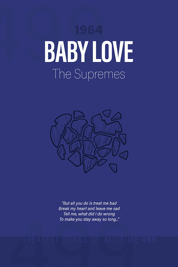 Baby Love The Supremes Minimalist Song Lyrics Greatest Hits of All Time ...