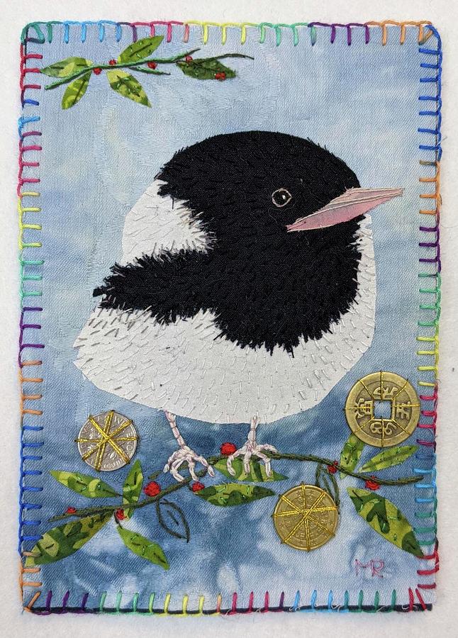 Bird Tapestry - Textile - Baby Magpie by Martha Ressler
