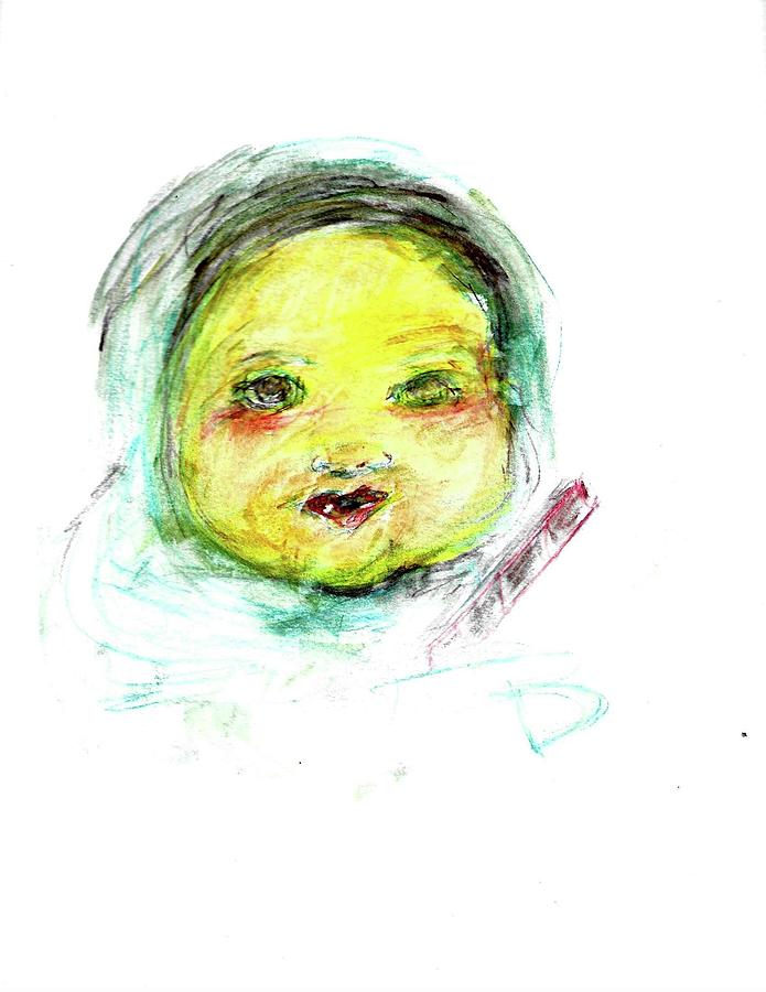 Pop Painting - Baby Monica Lewinsky by Debora Lewis