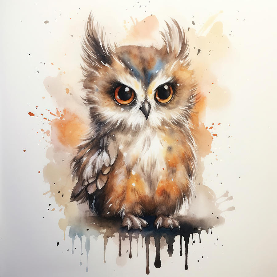 Baby Owl Alert Digital Art by Athena Mckinzie