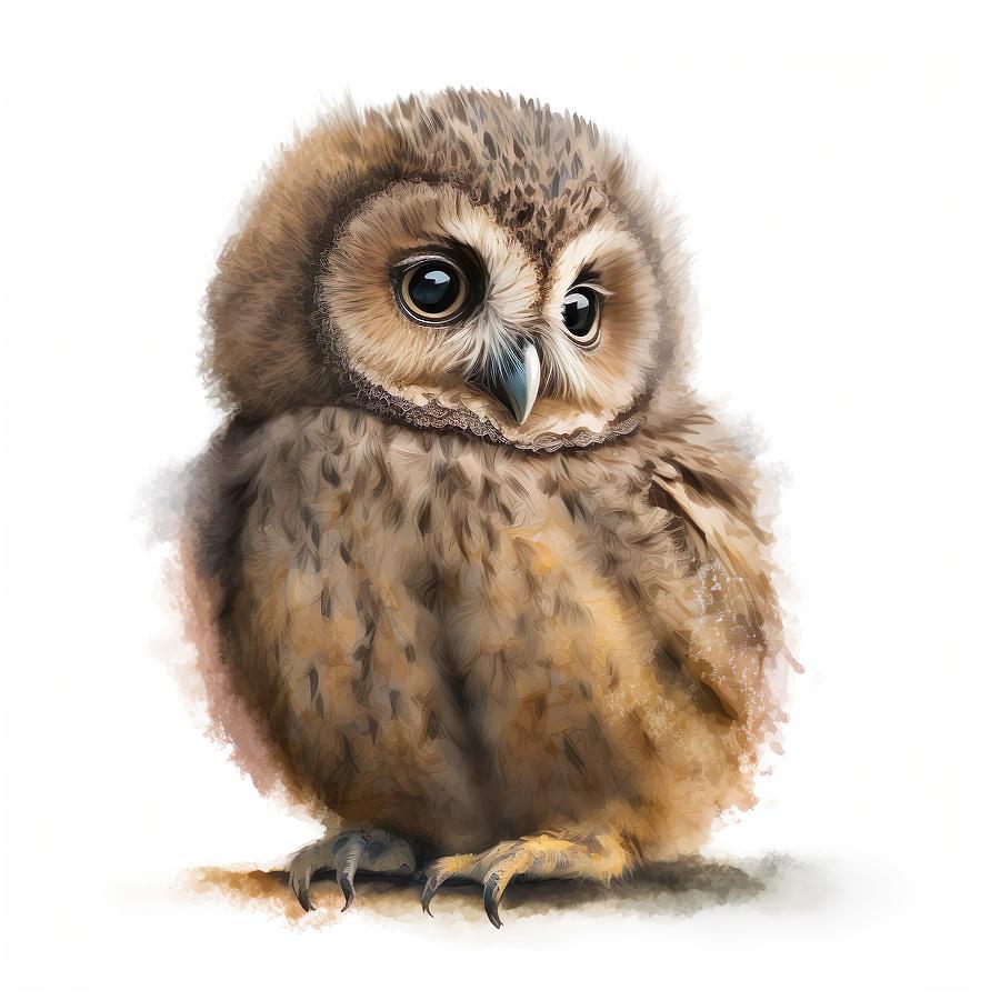 Baby Owl Art Digital Art by HusbandWifeArt Co - Fine Art America