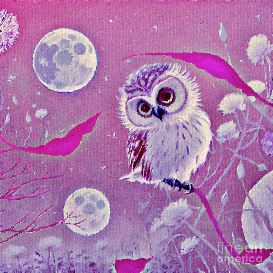 Baby Owl Room Decor Art Digital Art by Lauries Intuitive