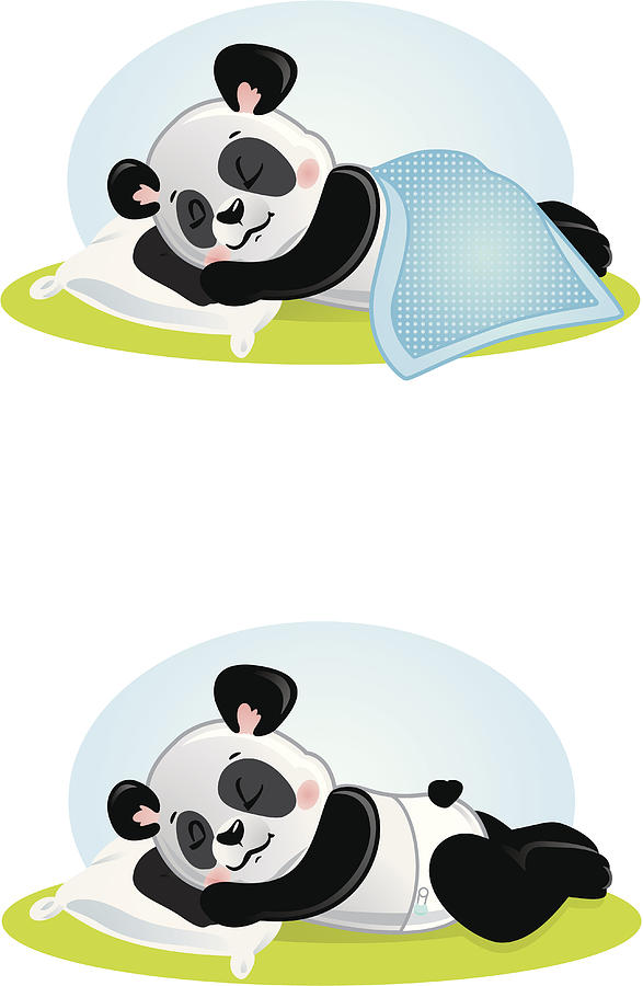 Baby Panda Sleeping Boy Drawing by Arose373