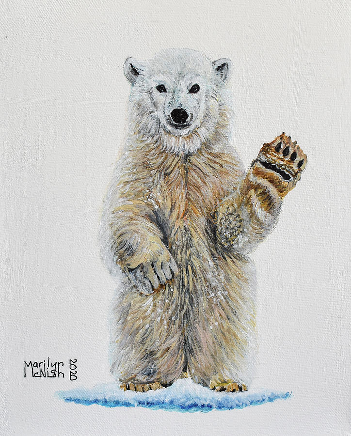 Baby Polar Bear 3 Painting by Marilyn McNish