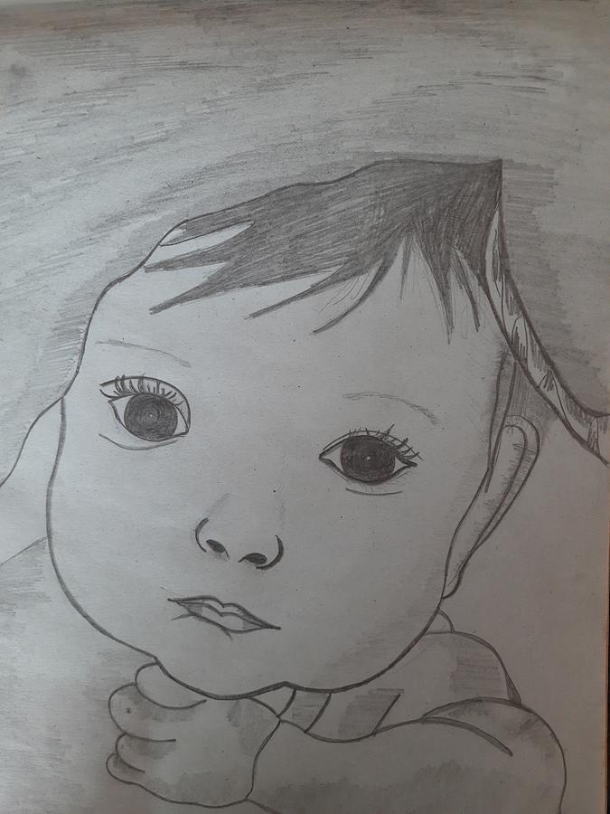 Portrait pencil drawing of cute baby | baby drawing - YouTube