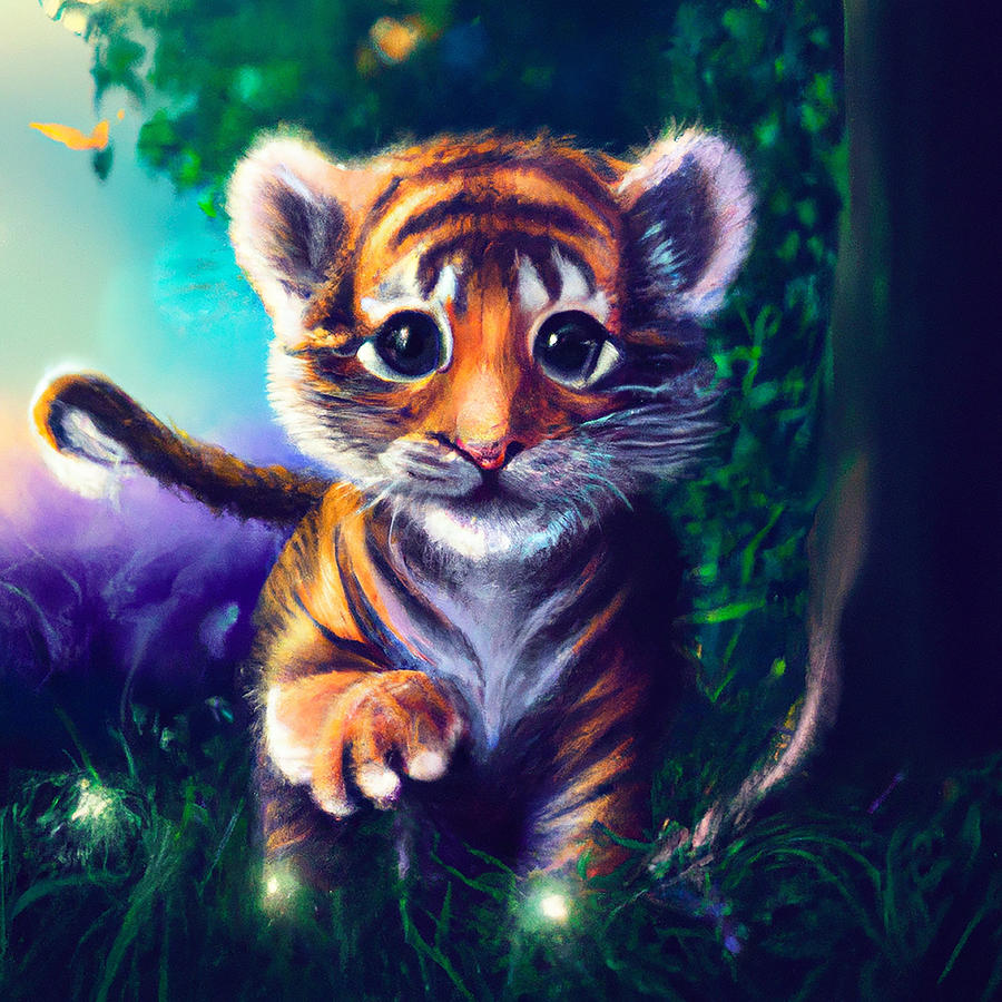 Baby Tiger 2 Digital Art by Rhonda Barrett - Fine Art America