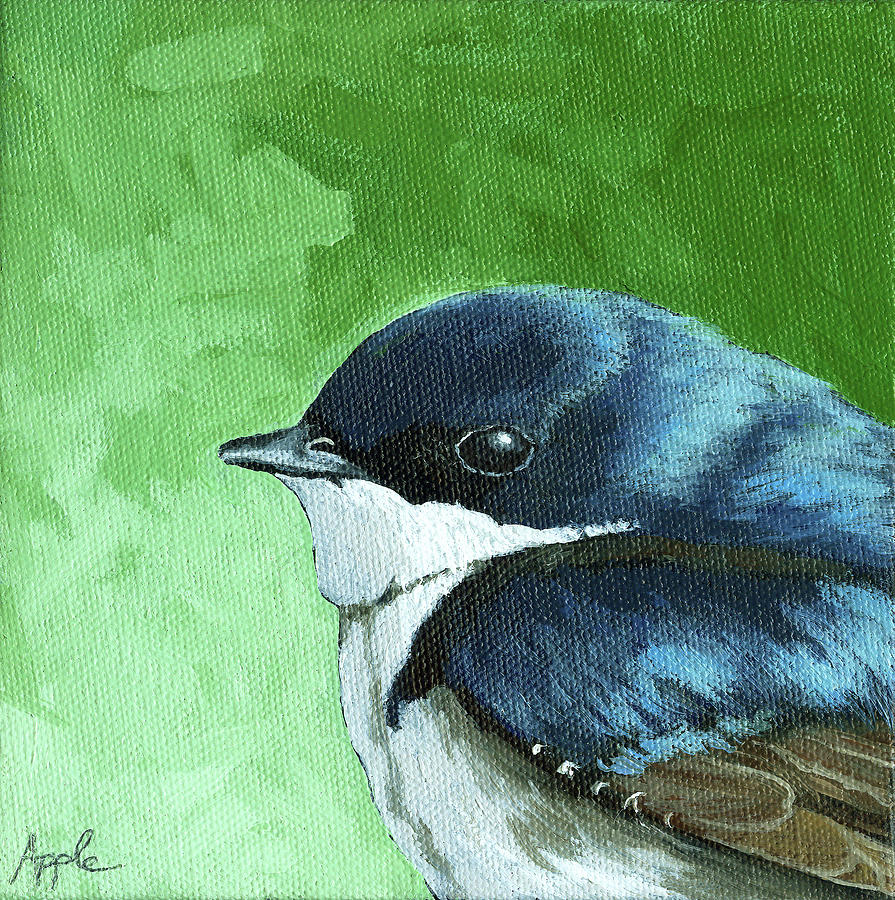 Baby Tree Swallow Painting by Linda Apple