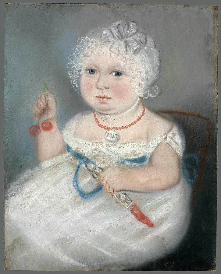 Baby with Locket  Drawing by Anonymous