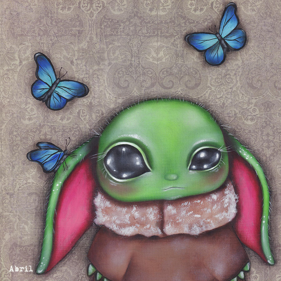 Baby Yoda Painting by Abril Andrade