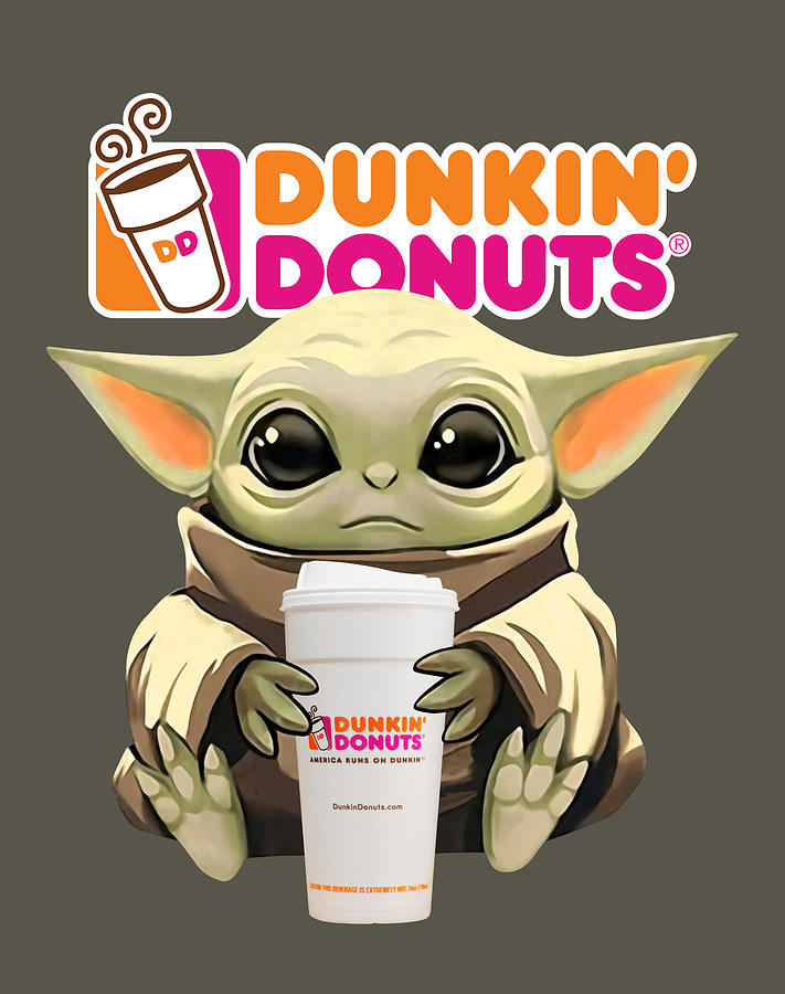 Baby yoda dunkin donuts 2024 shirt