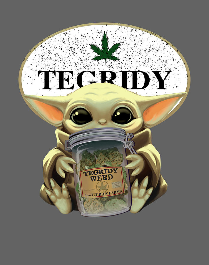 Baby Yoda Hug Marijuana Canabis Youth T-Shirt