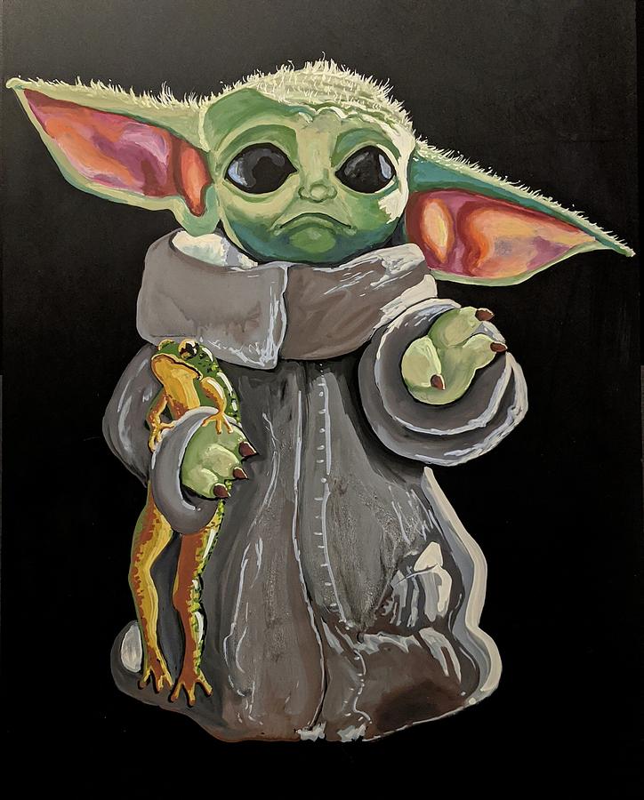Baby Yoda Mixed Media by Kirsten Beitler