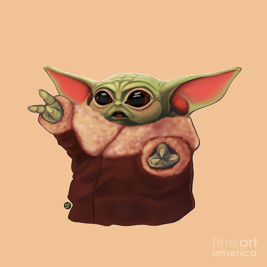 Baby Yoda Digital Art By Kuini Fernandez