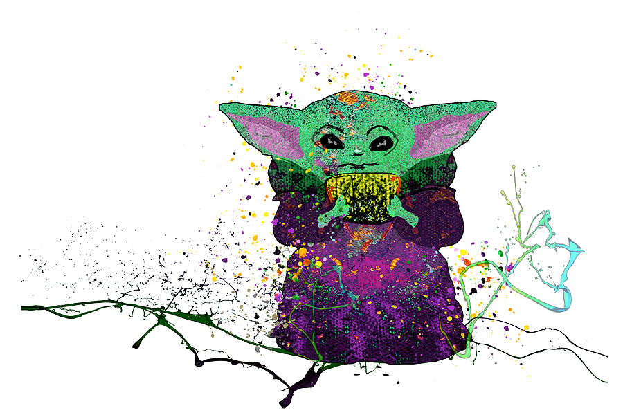 Baby Yoda Painting by Miki De Goodaboom