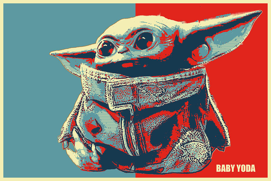 Digital painting Baby Yoda - Limited Edition of 999 Mixed Media by