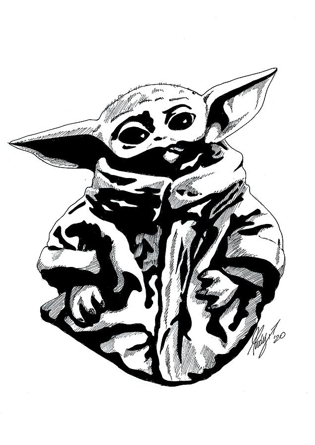 Baby Yoda Rudyart Drawing By Rudy Giorgio Panizzi