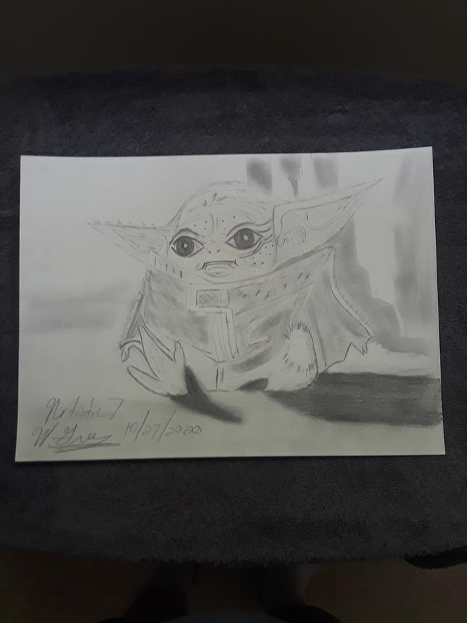 Baby Yoda Drawing By Wesley Green